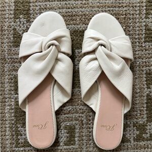 J. Crew Cream Knotted Slide Sandals